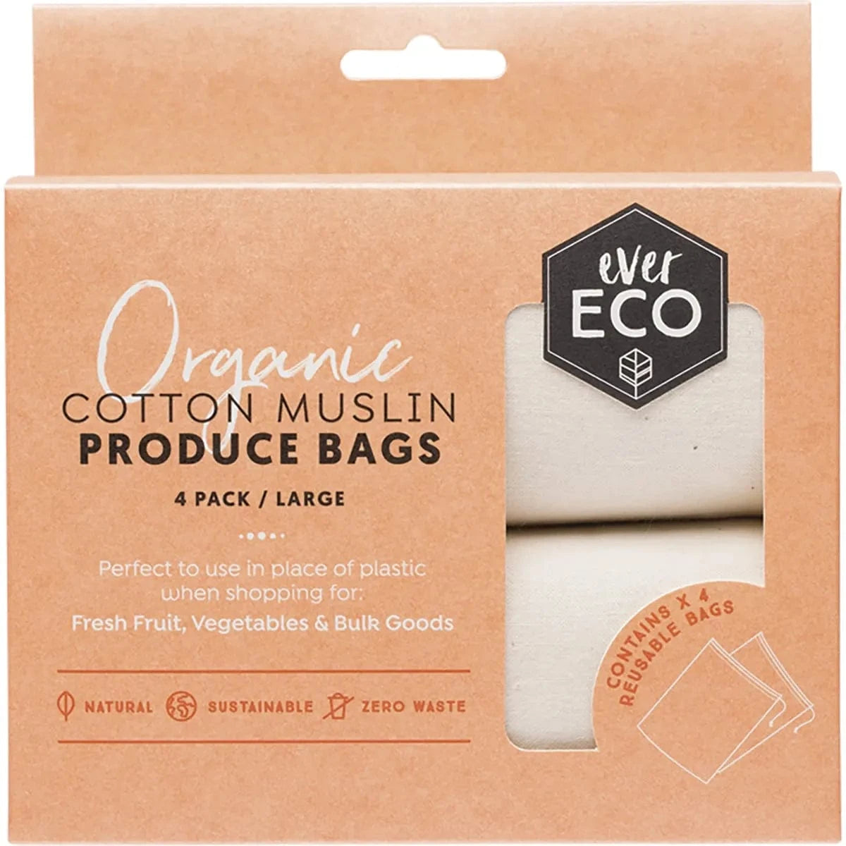 Ever Eco Home & Garden Ever Eco Reusable Produce Bags Organic Cotton Muslin