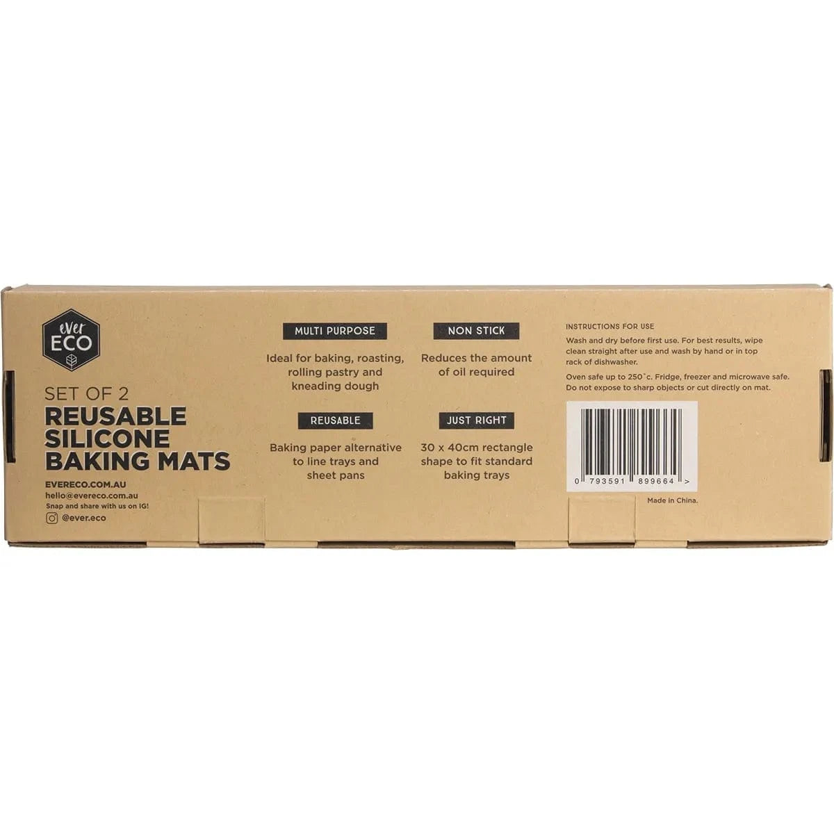 Ever Eco Home & Garden Ever Eco Reusable Silicone Baking Mats Set Of 2 (30 X 40cm)