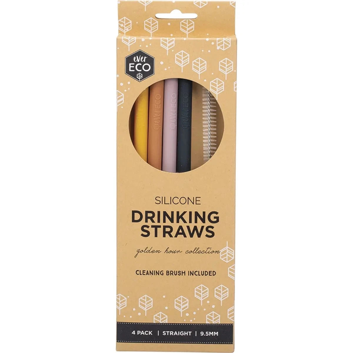 Ever Eco Home & Garden Golden Hour Straight Ever Eco Silicone Straws - Bent Collection 4 Pack