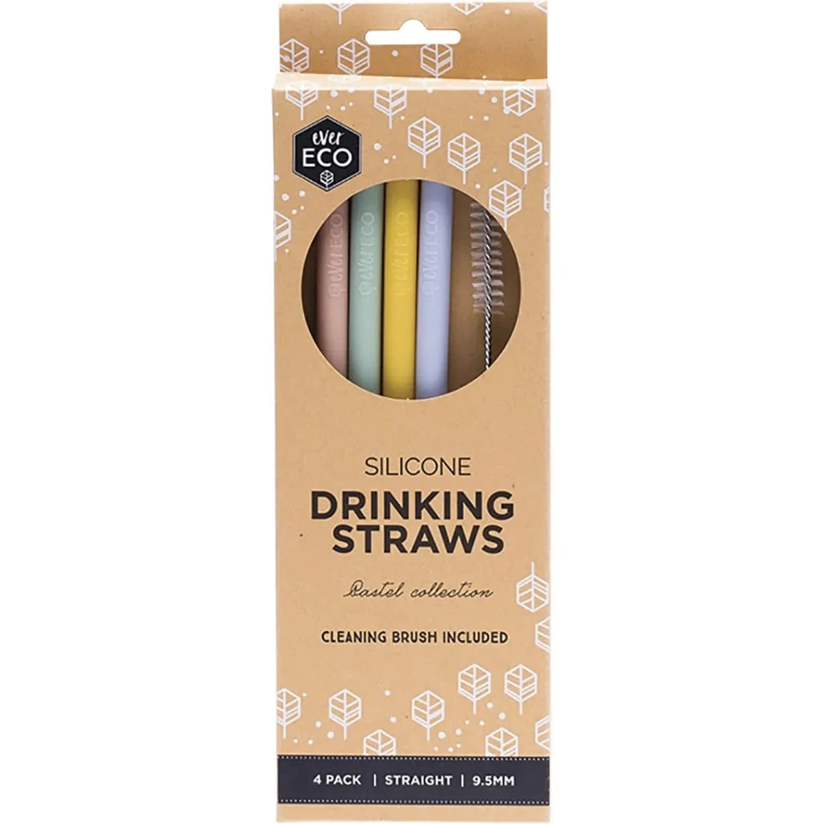 Ever Eco Home & Garden Pastel Straight Ever Eco Silicone Straws - Bent Collection 4 Pack