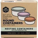 Ever Eco Home & Garden Spring Collection Ever Eco Stainless Steel Round Nesting Containers Leak Resistant 3pk
