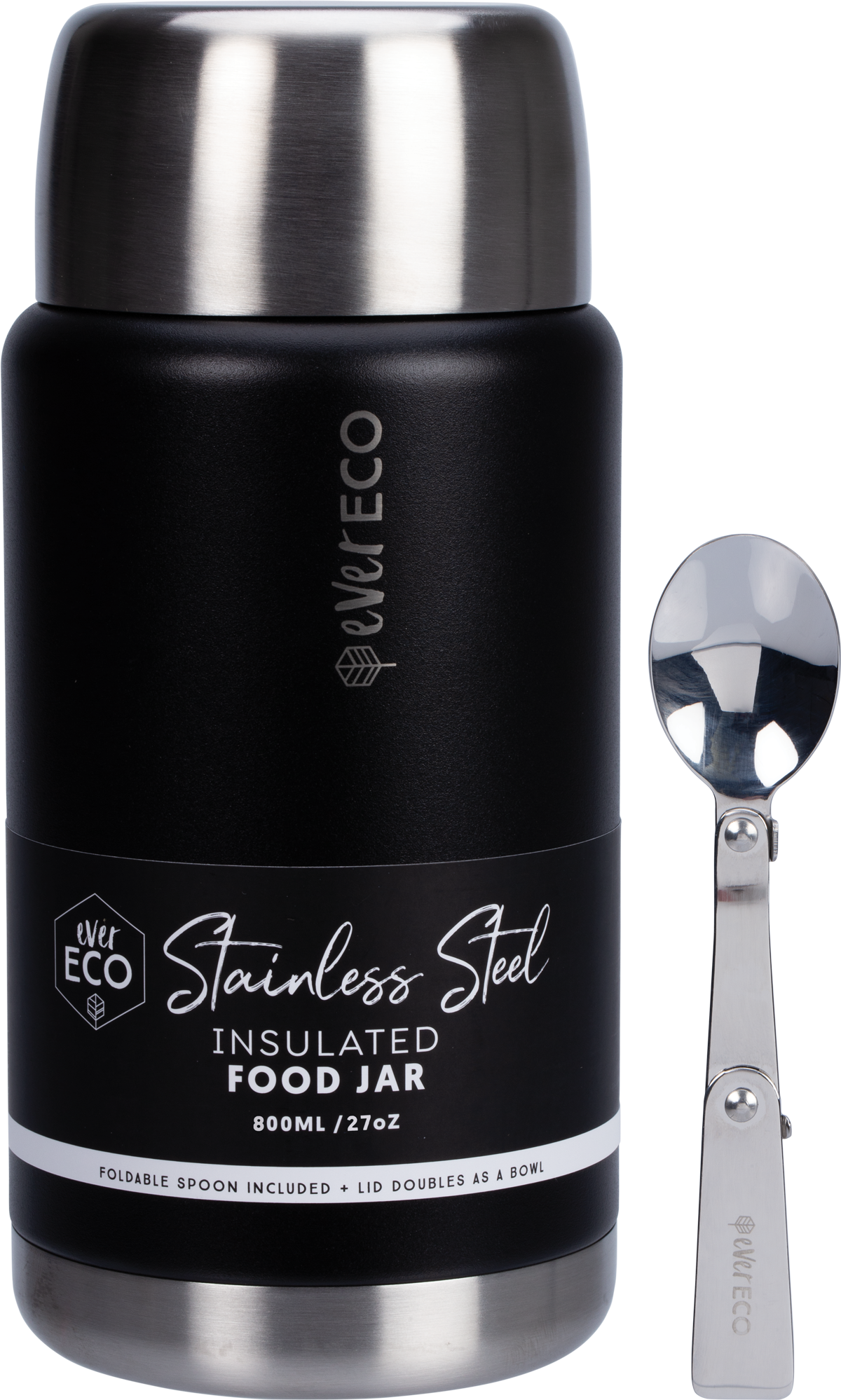 Ever Eco Insulated Food Jar Onyx 800ml combo image