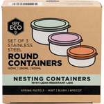 Ever Eco Stainless Steel Round Containers Spring top view