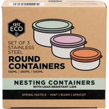 Ever Eco Stainless Steel Round Containers Spring top view