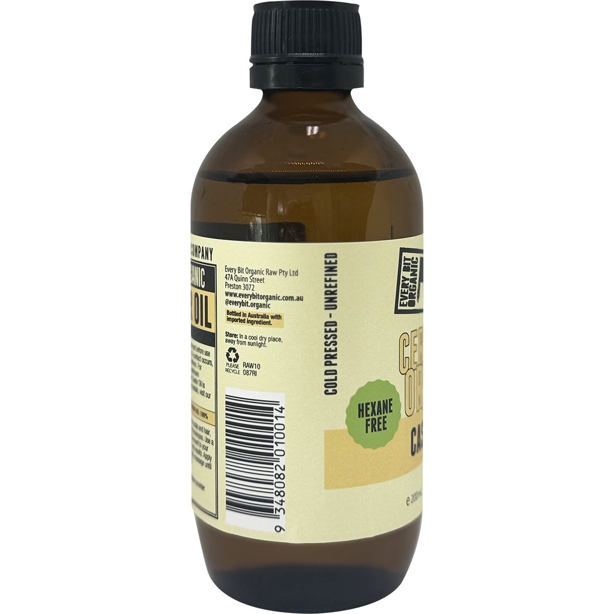 Every Bit Organic Castor Oil 200ml left-side image