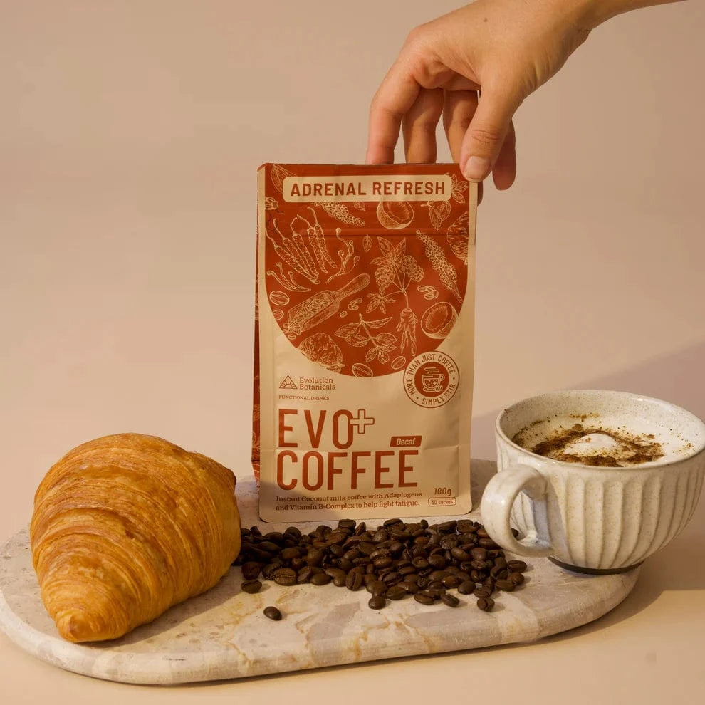 Evolution Botanicals Functional Foods 180g Resealable Pouch Evolution Botanicals EVO+ Coffee Decaf Adrenal Refresh 180g