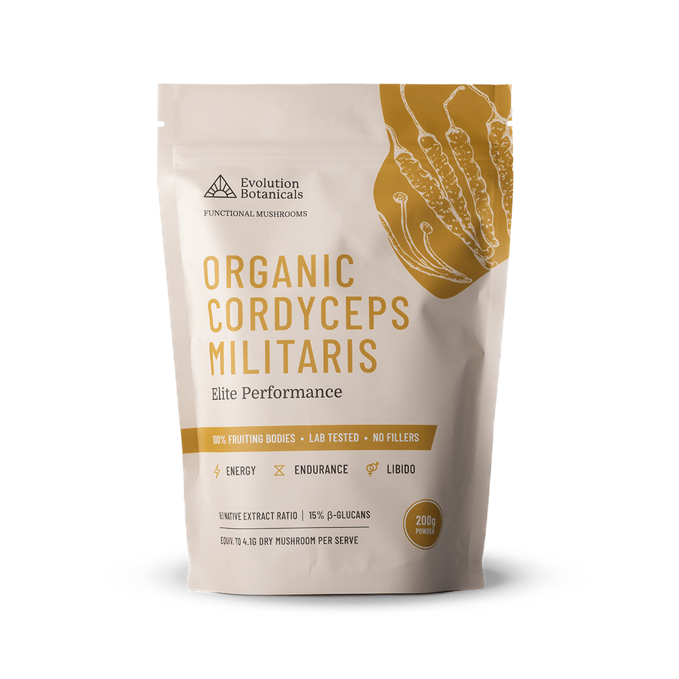 Evolution Botanicals Functional Foods 200g Resealable Pouch Evolution Botanicals Organic Cordyceps Militaris Elite Performance