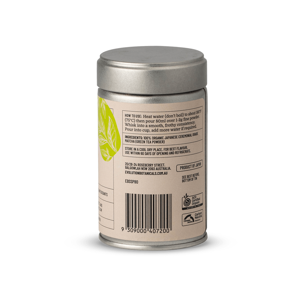 Evolution Botanicals Functional Foods Evolution Botanicals Organic Ceremonial Matcha Japanese Highest Grade 80g