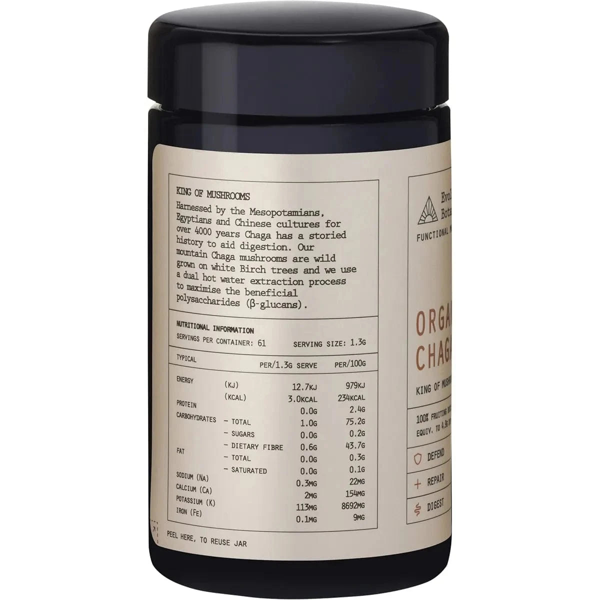 Evolution Botanicals Functional Foods Evolution Botanicals Organic Chaga King of Mushrooms 80g