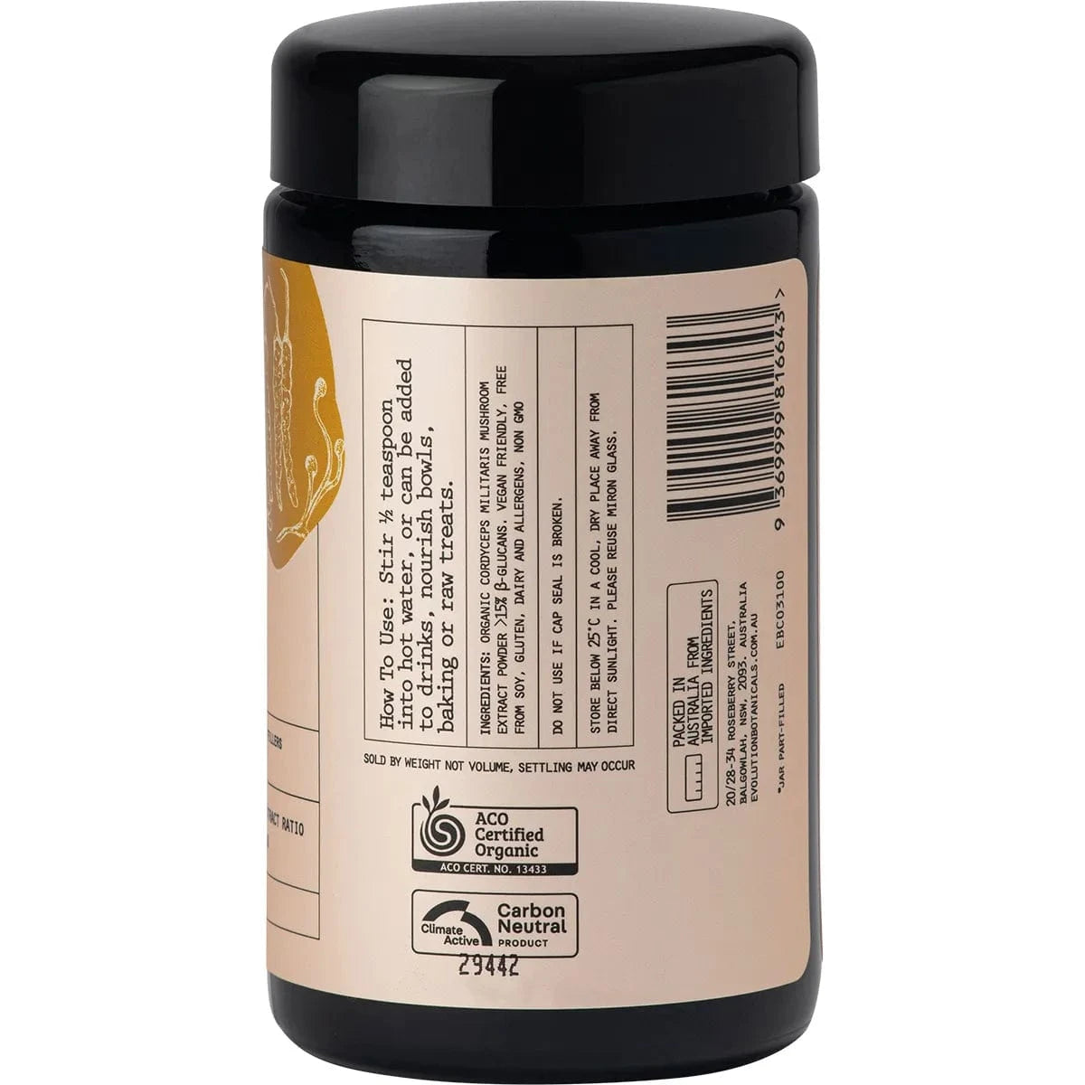 Evolution Botanicals Functional Foods Evolution Botanicals Organic Cordyceps Militaris Elite Performance 100g