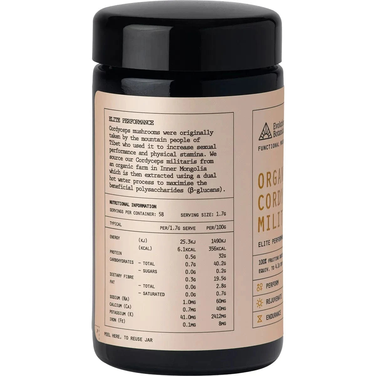 Evolution Botanicals Functional Foods Evolution Botanicals Organic Cordyceps Militaris Elite Performance 100g