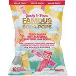 Famous Snack Foods Famous Zero Sugar Soda Pops Assorted Icy Poles 12 x 60ml