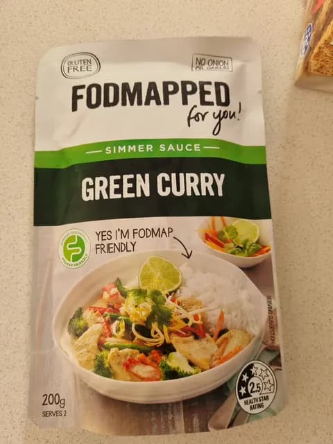 Fodmapped Simmer Sauce Green Curry 200g