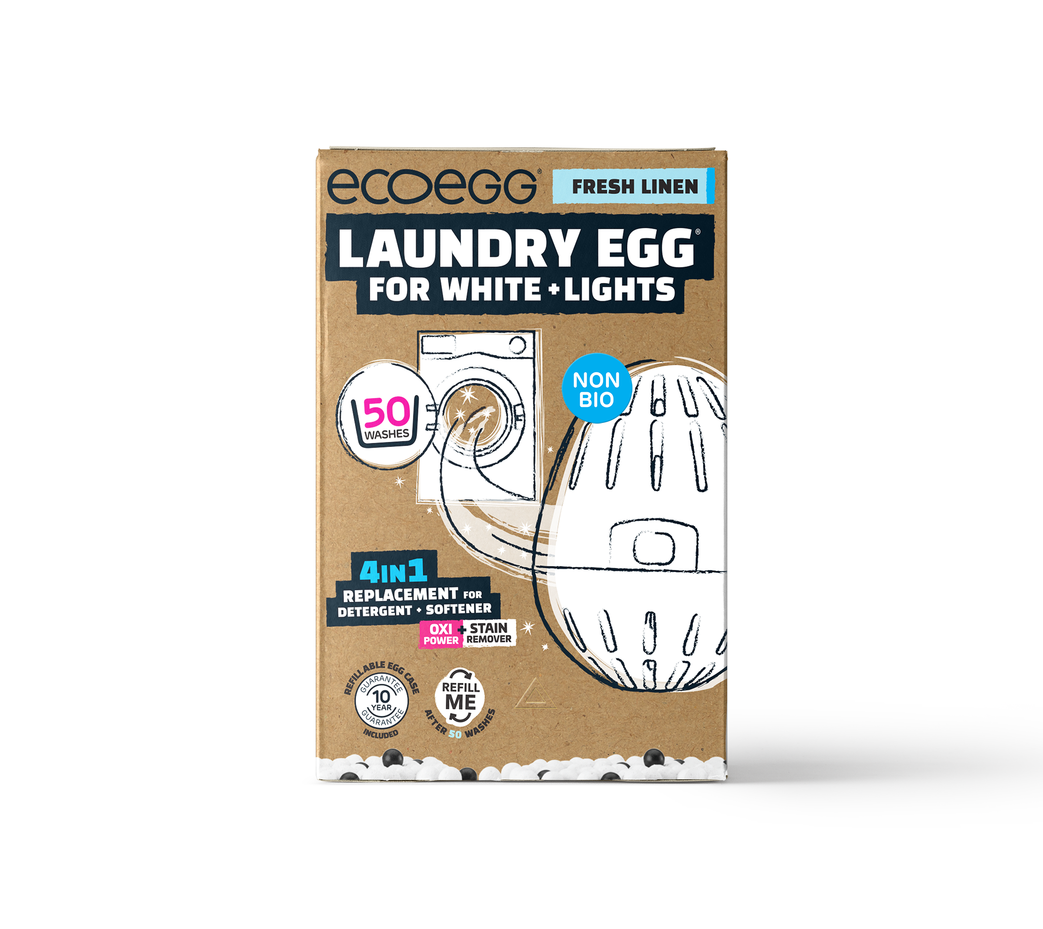 Ecoegg Laundry Egg 50 Washes Fresh Linen White+Light 1