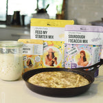 Sourdough Mumma Gluten Free Focaccia Mix 277g — product and baking setup lifestyle image