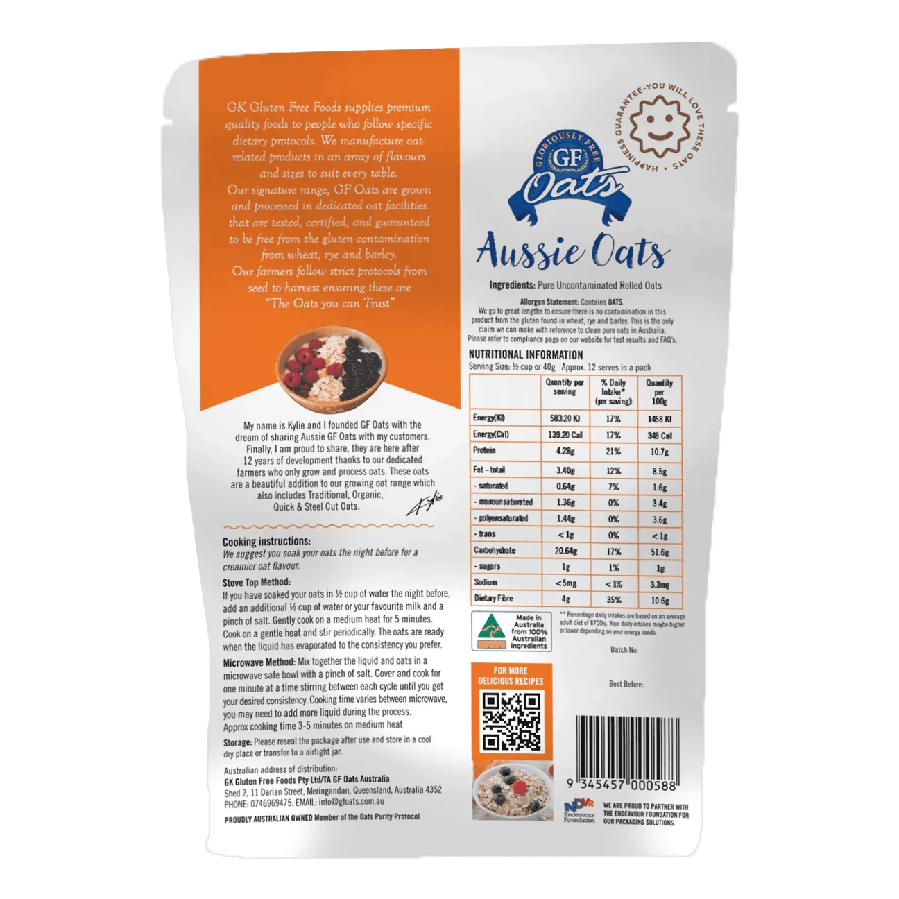 Gloriously Free Oats, Grits & Hot Cereal Gloriously Free Traditional Oats tested nil gluten contamination