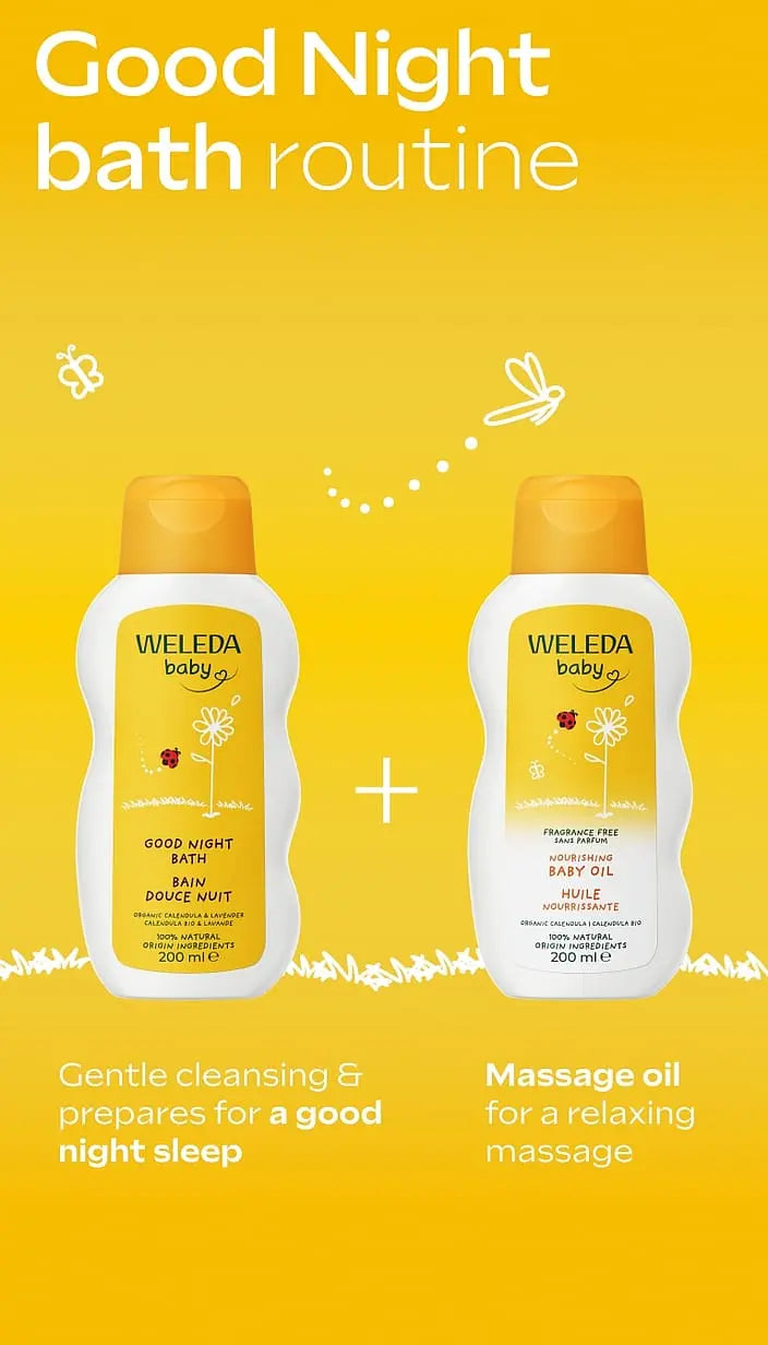 Weleda Calendula Good Night Bath Baby 200ml lifestyle