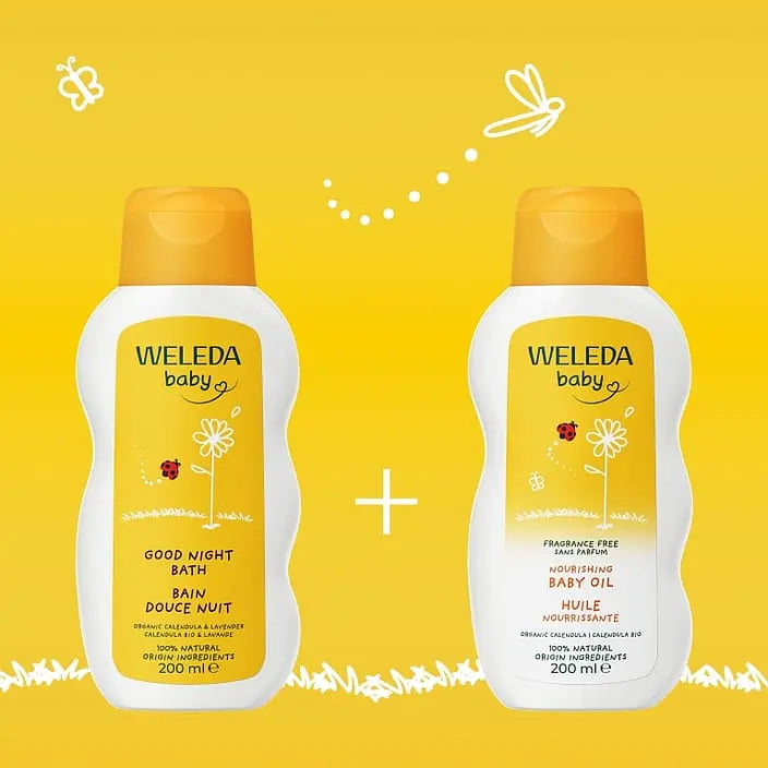 Weleda Calendula Good Night Bath Baby 200ml lifestyle
