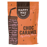 Happy Way Ashy Bines Whey Protein Powder Choc Caramel 500g — current official front pack image