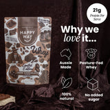 Happy Way Dark Chocolate Whey Protein Powder 500g product benefits