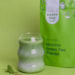 Happy Way Matcha Green Tea Powder 100g with prepared matcha