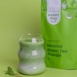 Happy Way Matcha Green Tea Powder 100g with prepared matcha