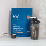 Happy Way Men's Chocolate Whey Protein Powder 900g with shaker