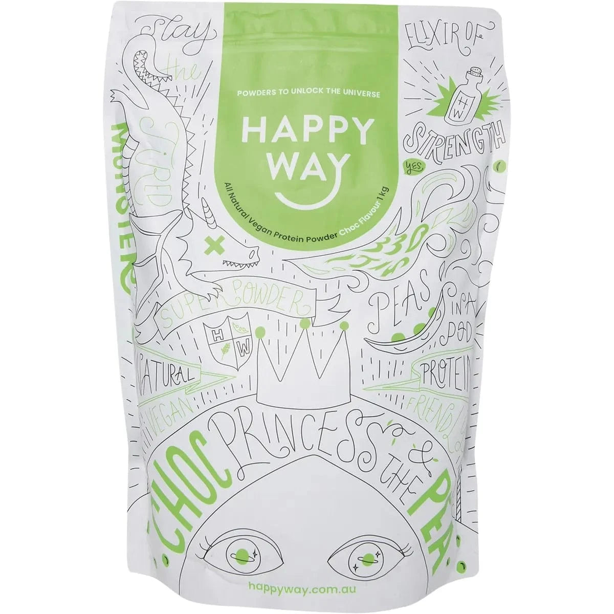 Happy Way Protein Powder 1kg Happy Way Vegan Protein Powder Chocolate