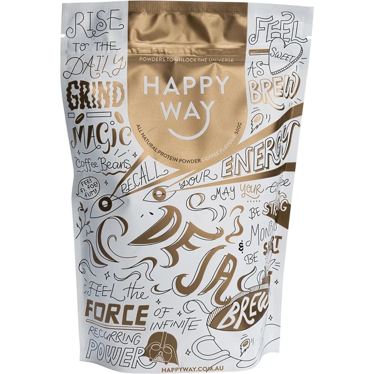 Happy Way Protein Powder 500g Happy Way Whey Protein Powder Coffee