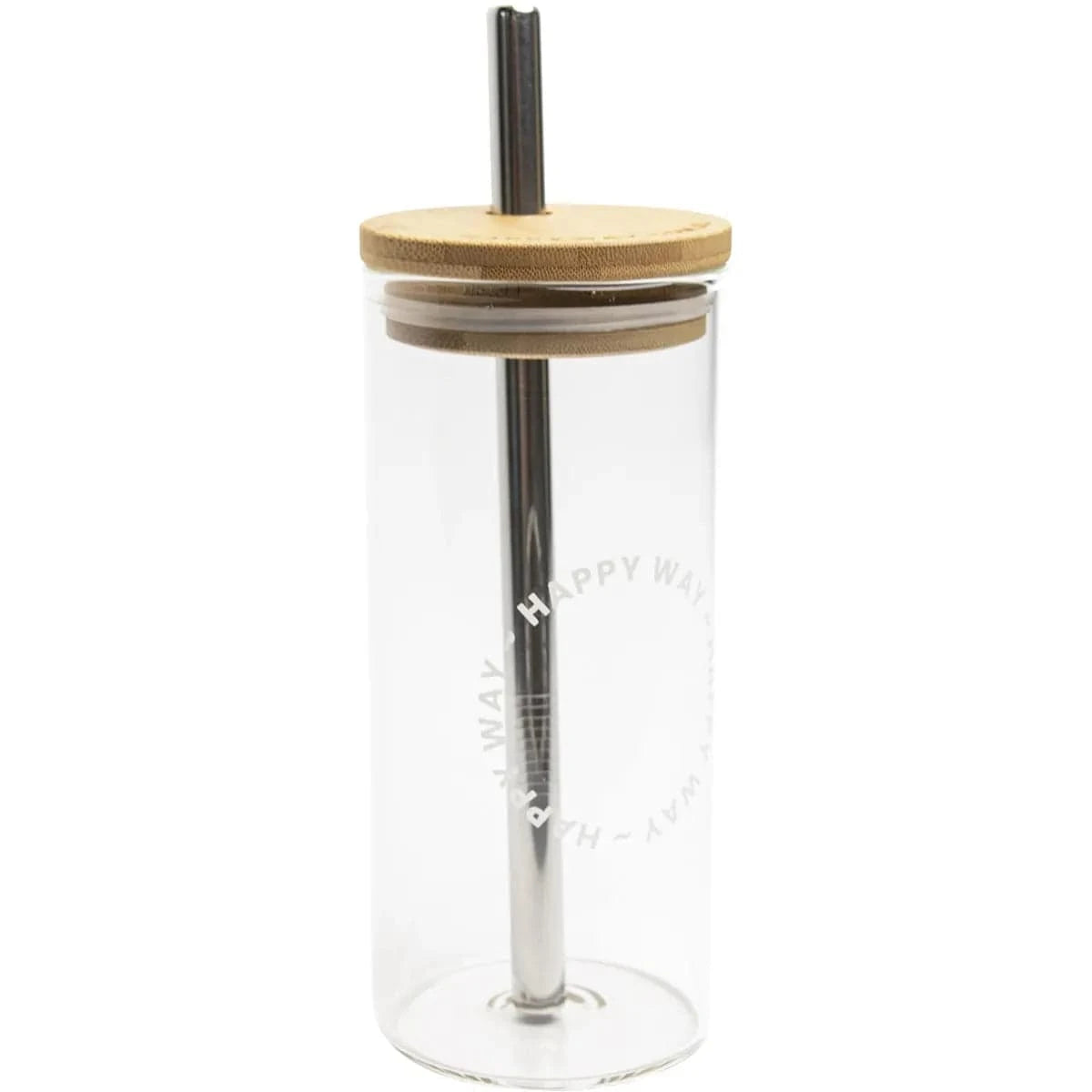 Happy Way Protein Powder Happy Way Glass Tumbler With Stainless Steel Straw 580ml