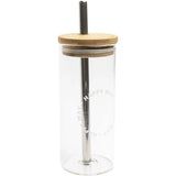 Happy Way Protein Powder Happy Way Glass Tumbler With Stainless Steel Straw 580ml