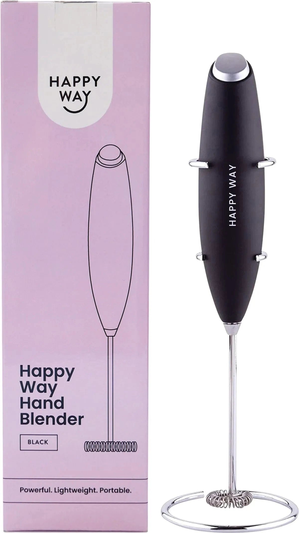 Happy Way Protein Powder Happy Way Hand Blender Black with Stand