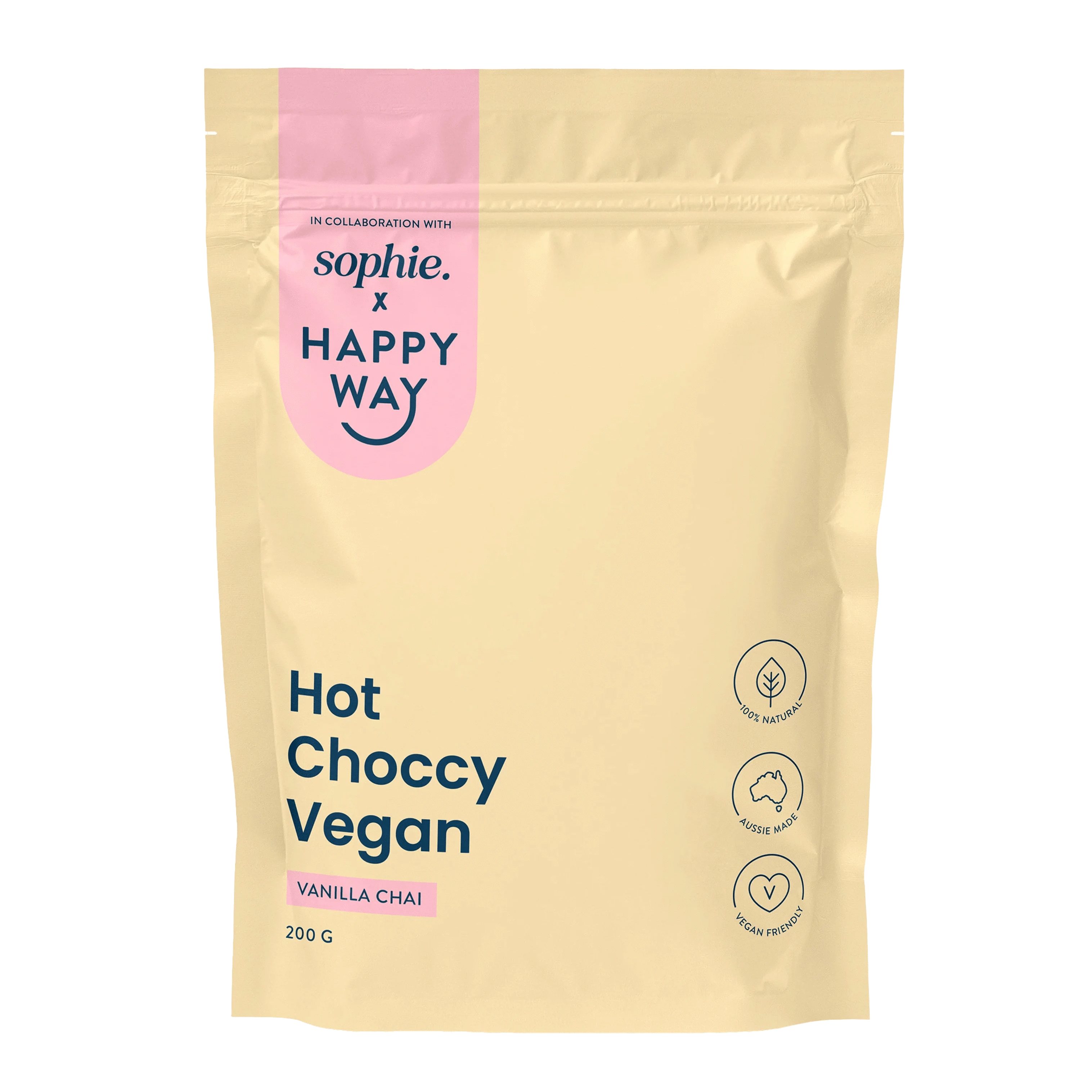 Happy Way Protein Powder Happy Way Sophie's Hot Choccy Vegan Vanilla Chai 200g