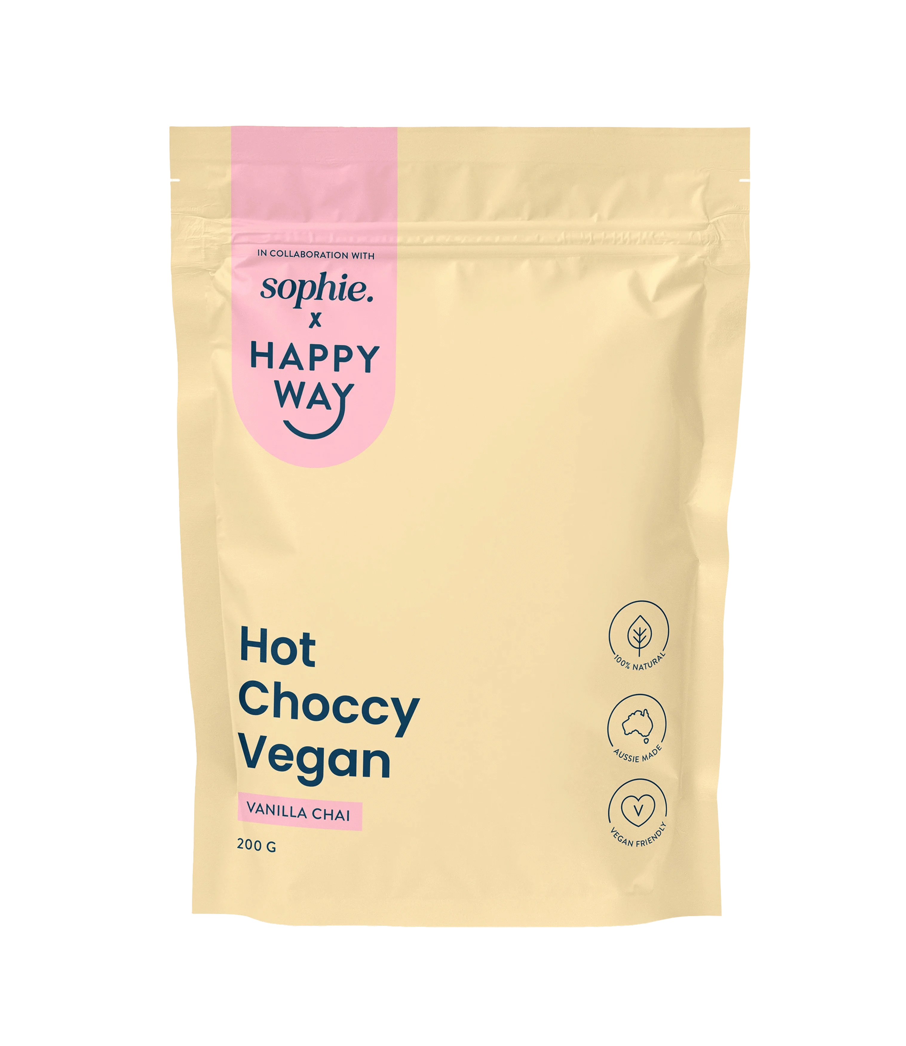 Happy Way Protein Powder Happy Way Sophie's Hot Choccy Vegan Vanilla Chai 200g