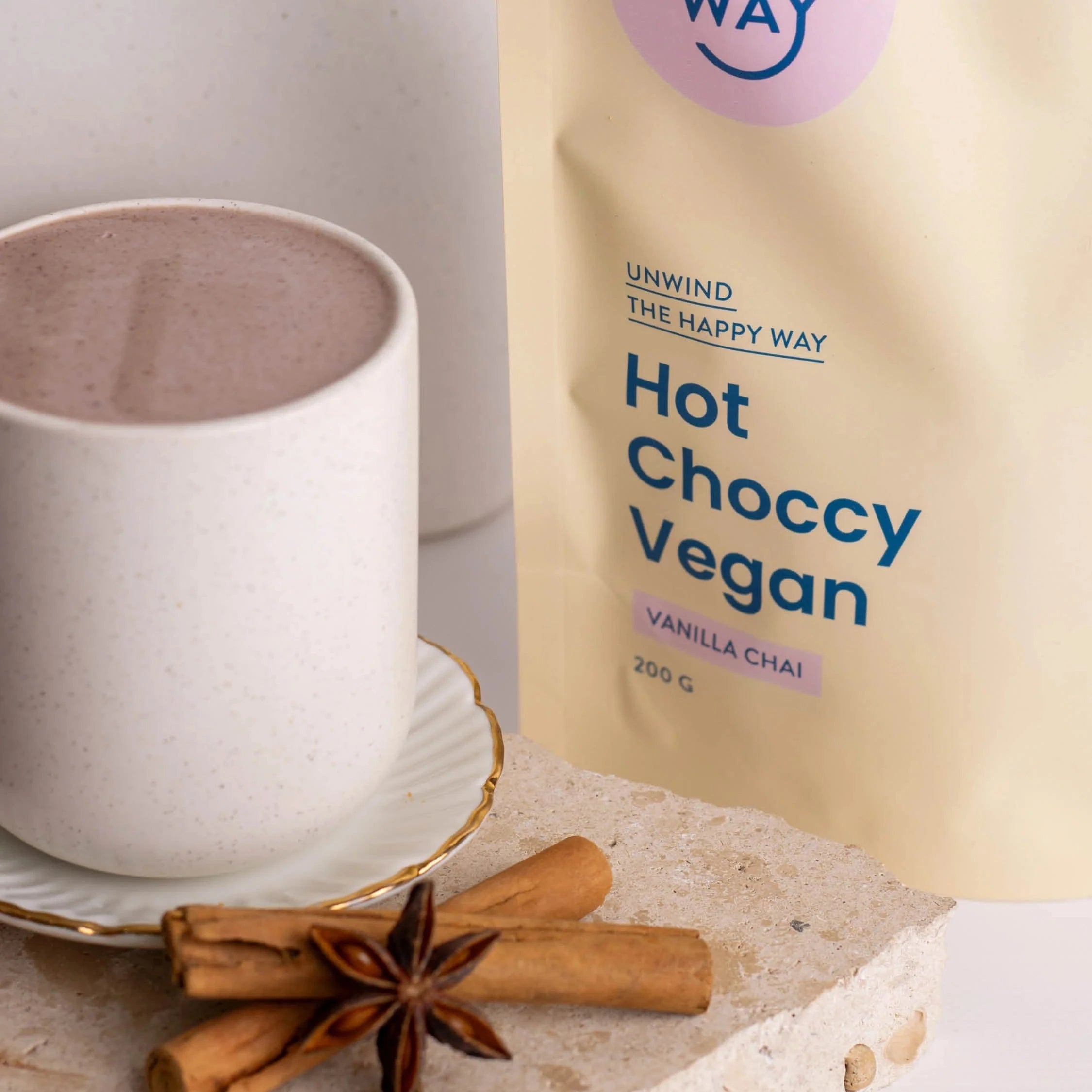 Happy Way Protein Powder Happy Way Sophie's Hot Choccy Vegan Vanilla Chai 200g