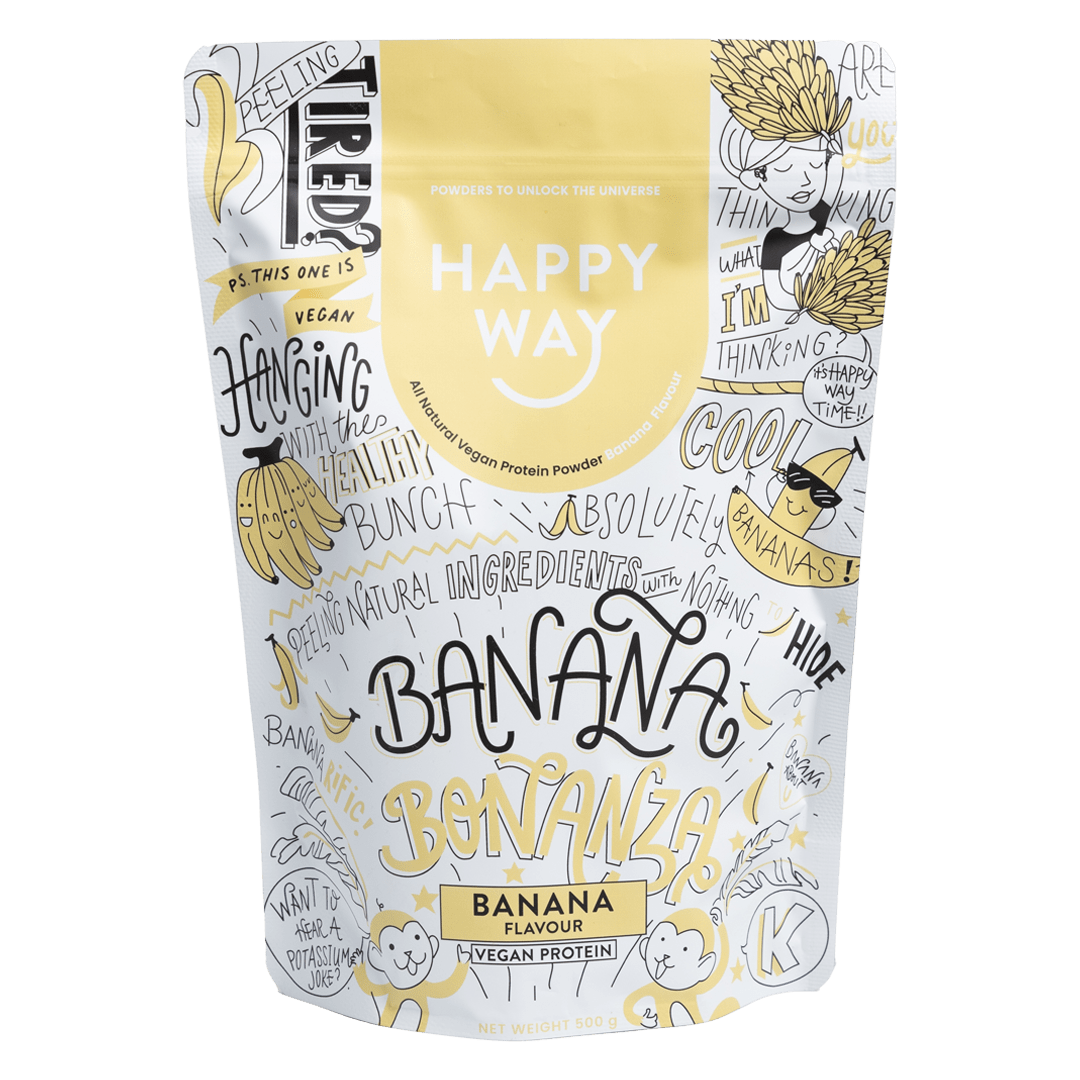 Happy Way Protein Powder Happy Way VEGAN Protein Powder Banana 500g