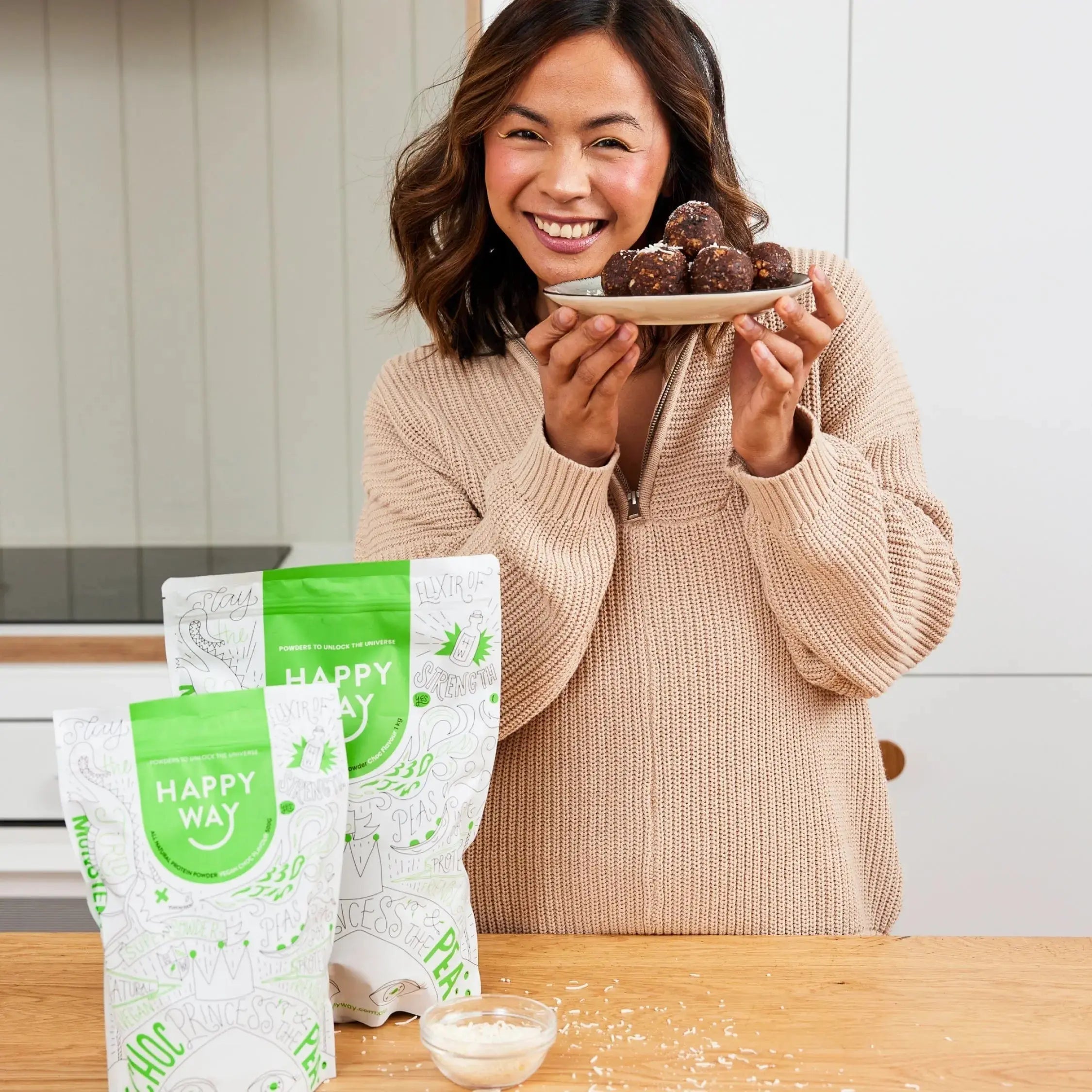 Happy Way Vegan Protein Powder Chocolate