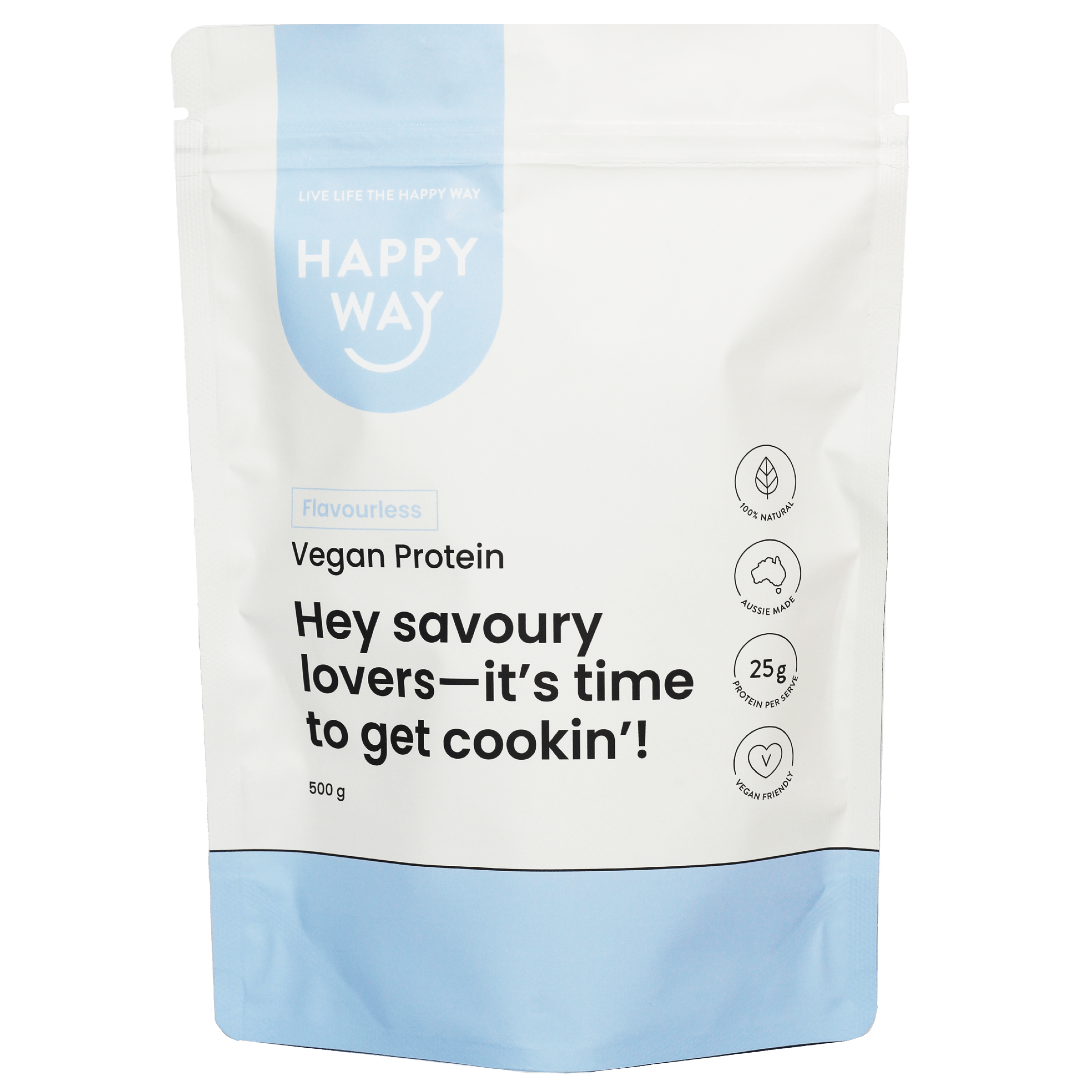 Happy Way Protein Powder Happy Way VEGAN Protein Powder Flavourless 500g