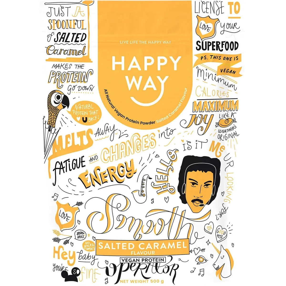 Happy Way Protein Powder Happy Way Vegan Protein Powder Salted Caramel 500g