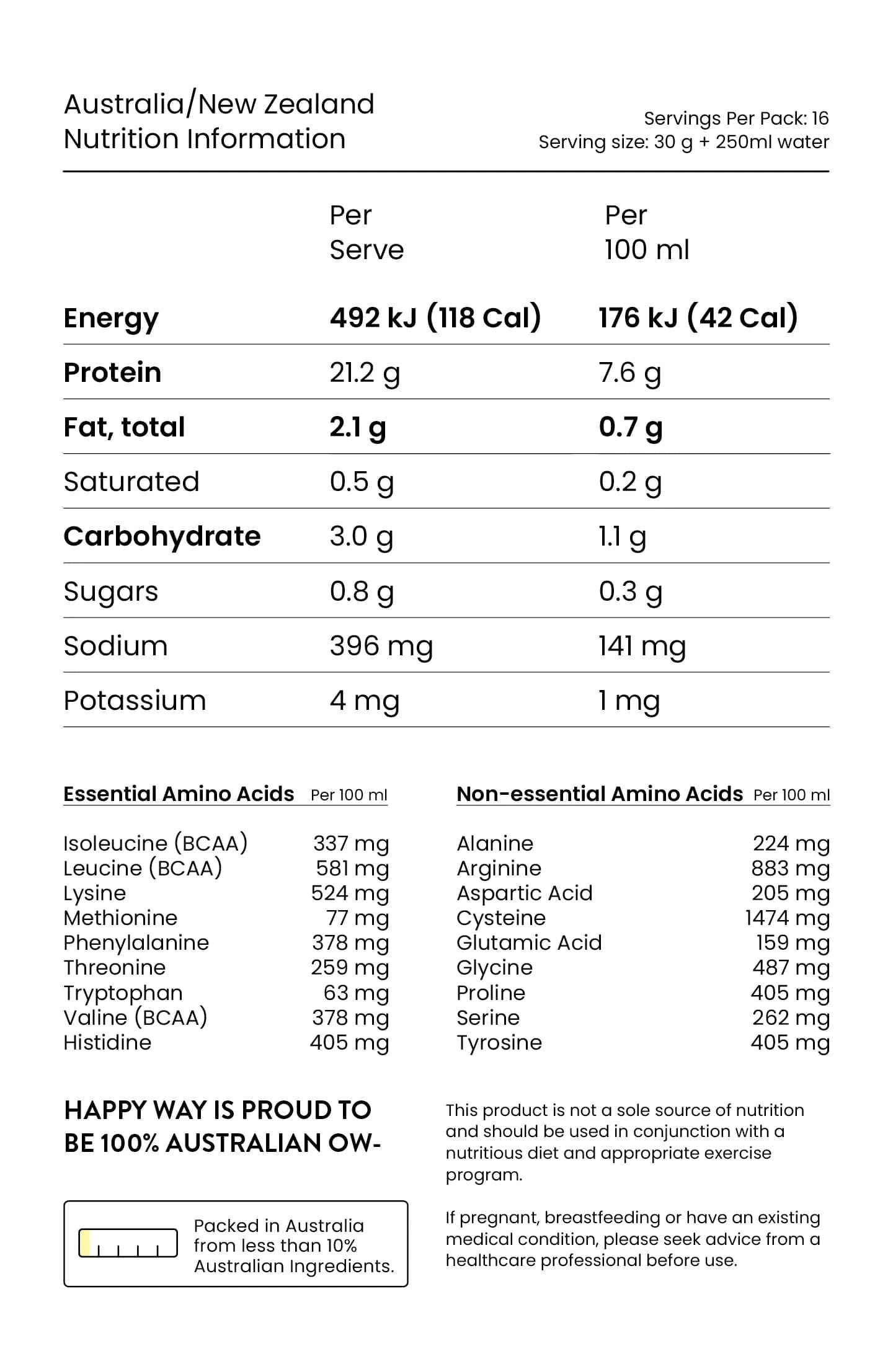 Happy Way Protein Powder Happy Way Vegan Protein Powder Salted Caramel 500g