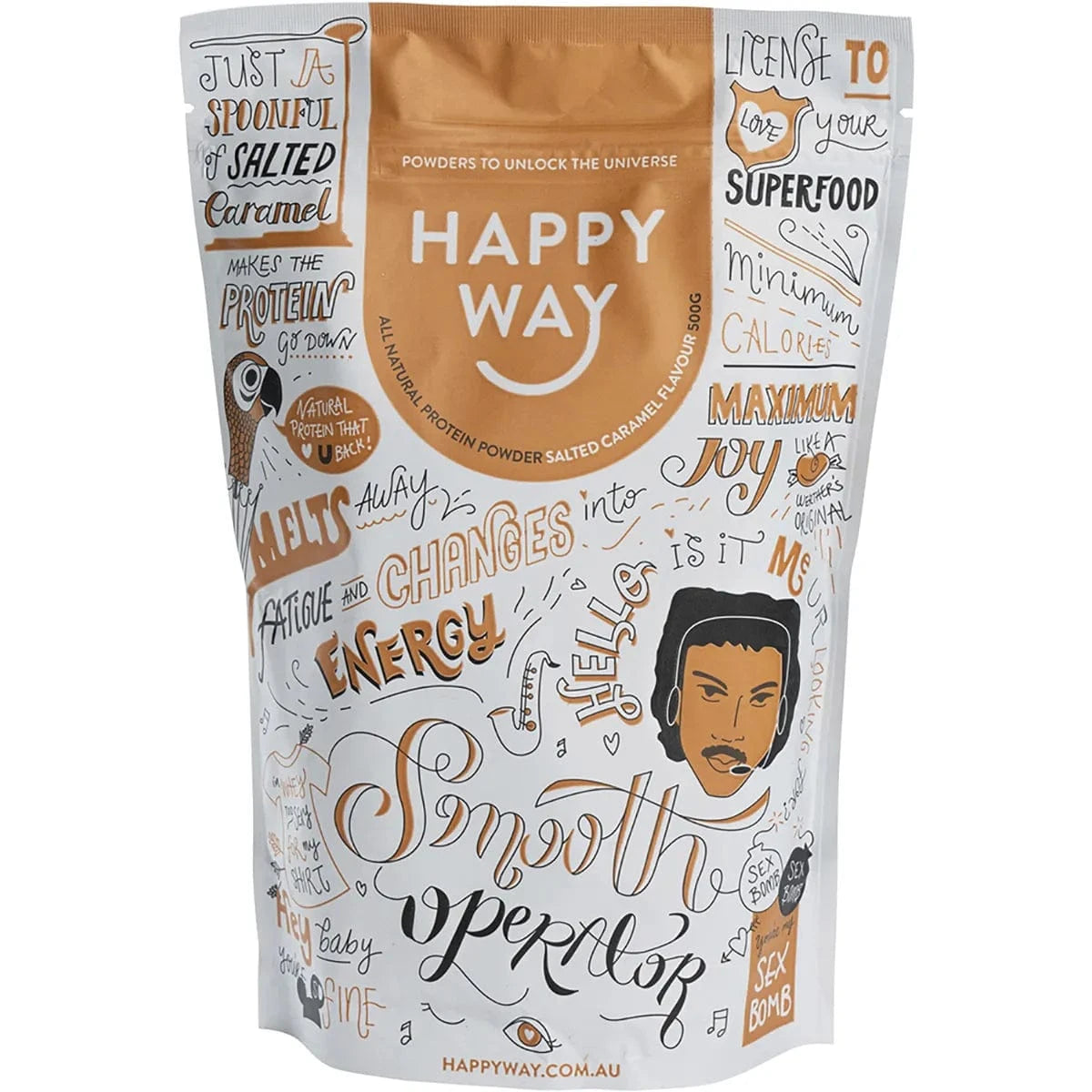 Happy Way Protein Powder Happy Way Whey Protein Powder Salted Caramel 500g