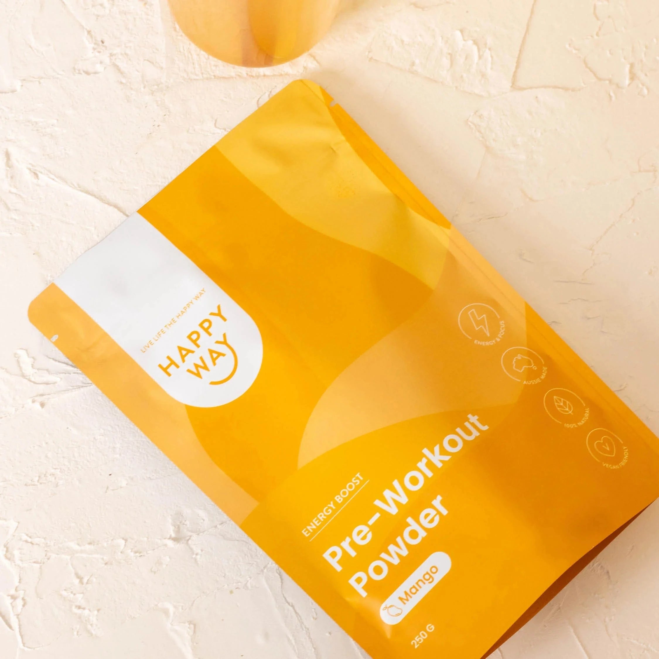 Happy Way Supplements Happy Way Pre-Workout Powder Mango 250g