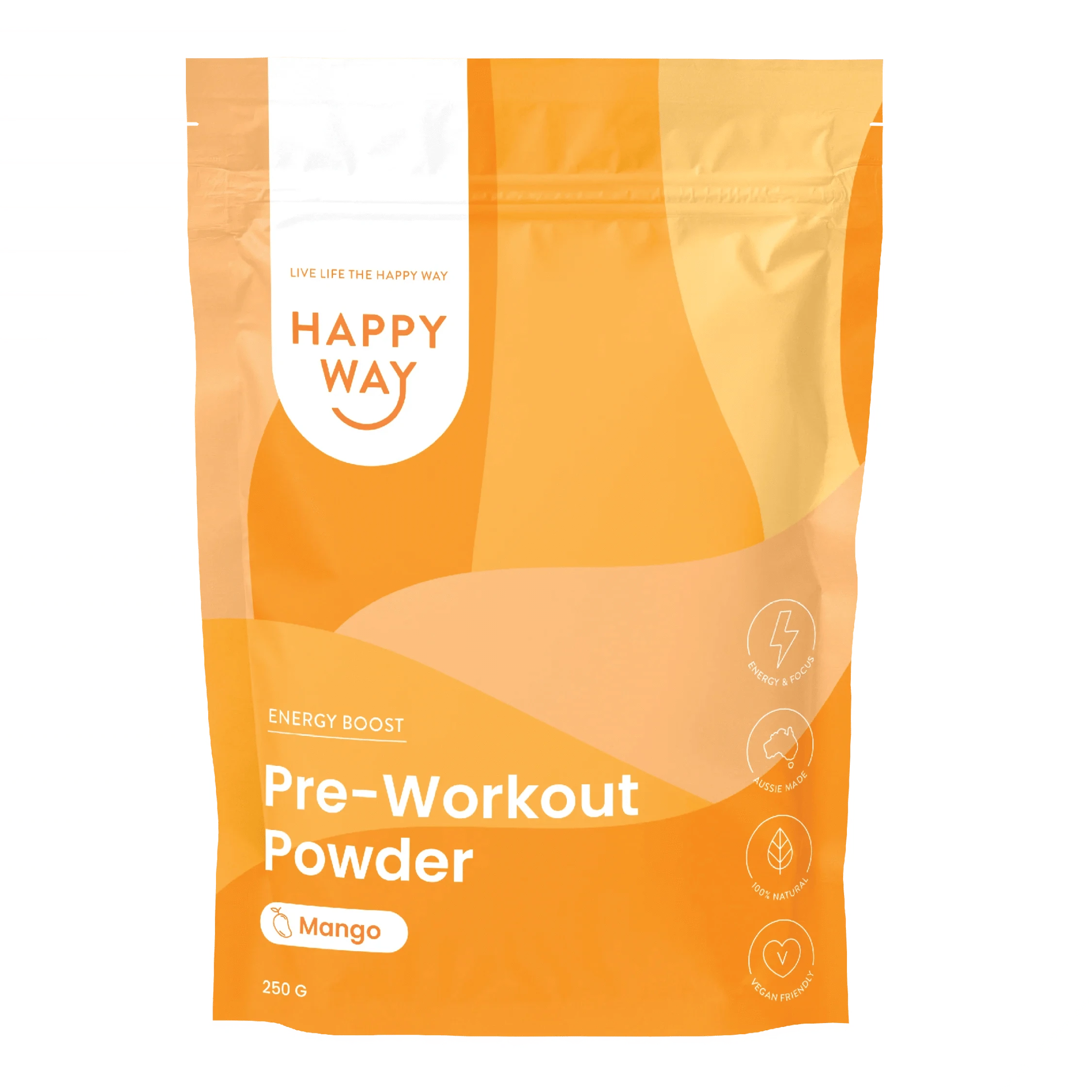 Happy Way Supplements Happy Way Pre-Workout Powder Mango 250g