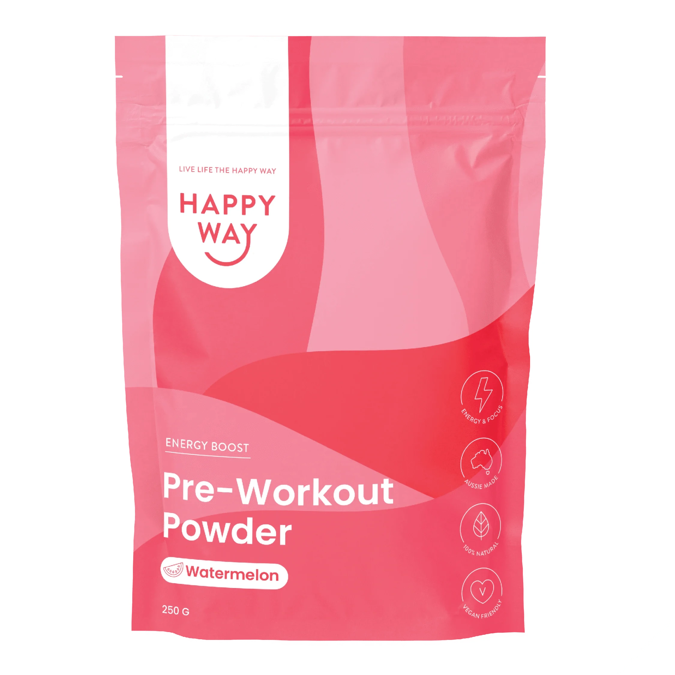 Happy Way Supplements Happy Way Pre-Workout Powder Watermelon 250g