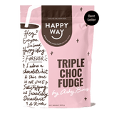 Happy Way Ashy Bines Triple Choc Fudge Whey Protein Powder 500g front pack