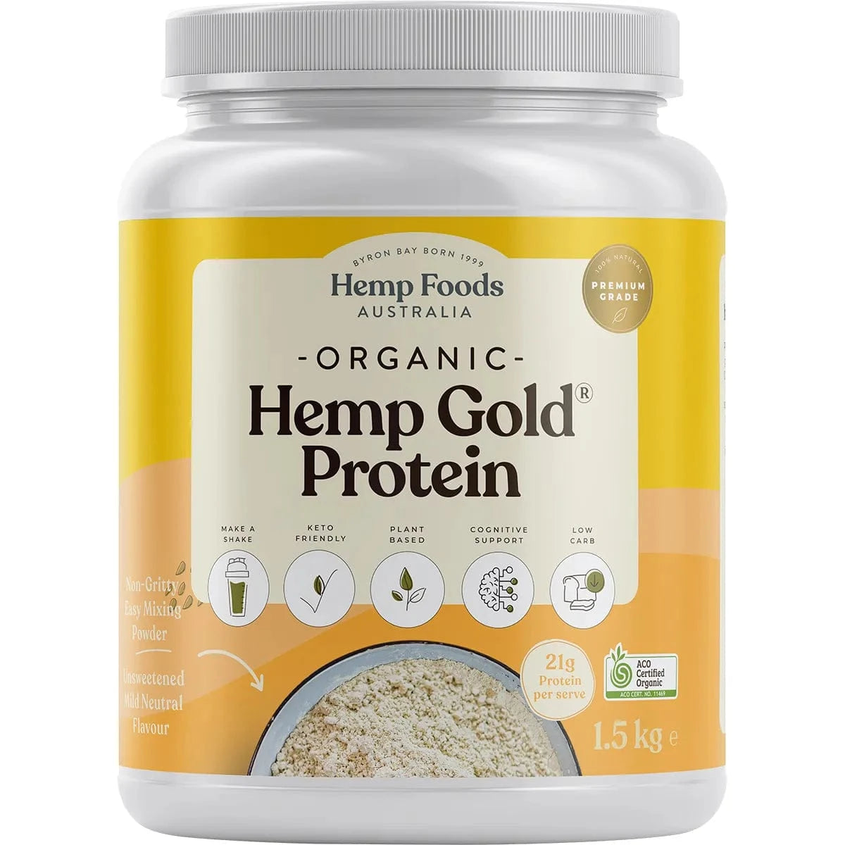 Hemp Foods Australia Protein Powder 1.5kg Hemp Foods Australia Organic Hemp Gold Protein