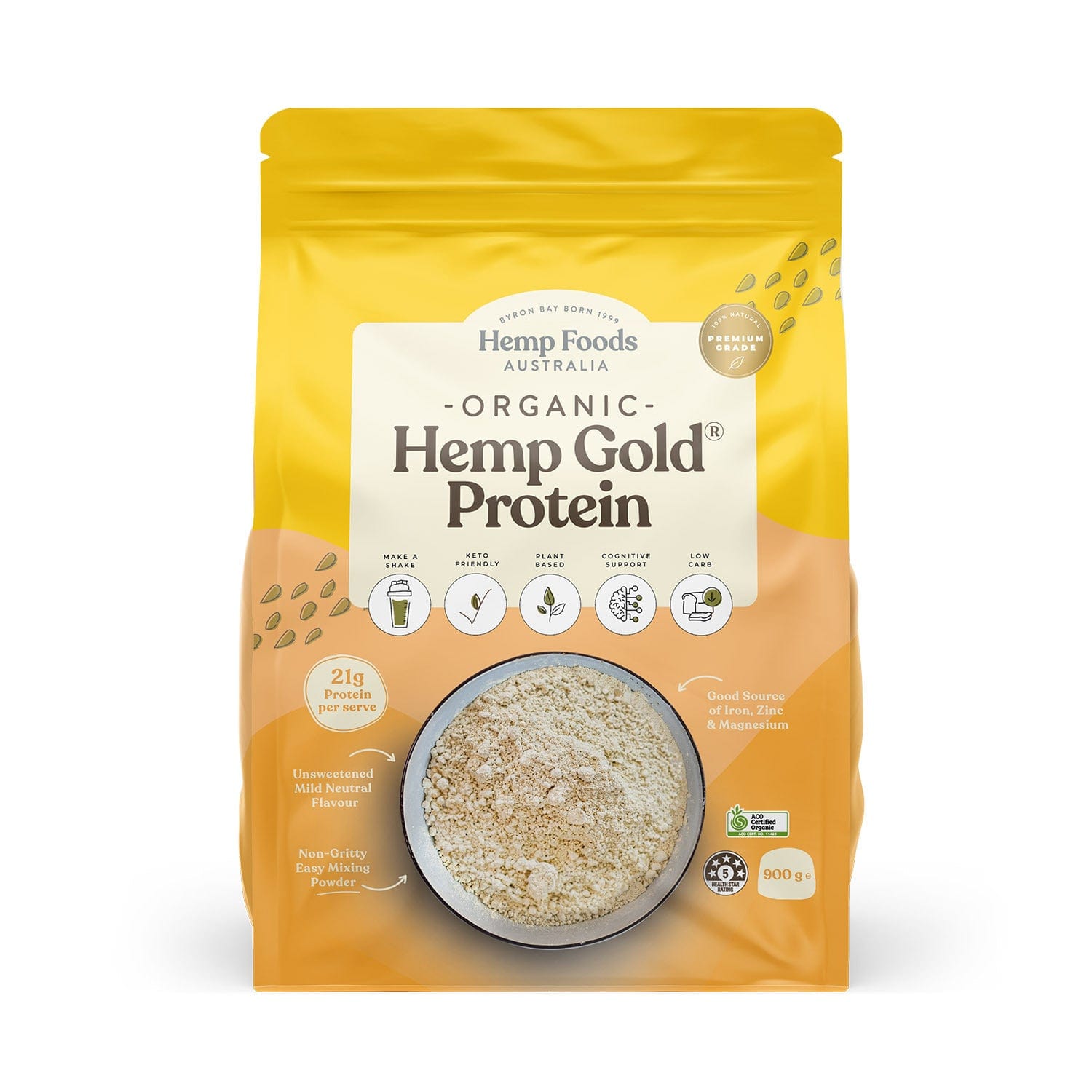Hemp Foods Australia Protein Powder 900g Hemp Foods Australia Organic Hemp Gold Protein