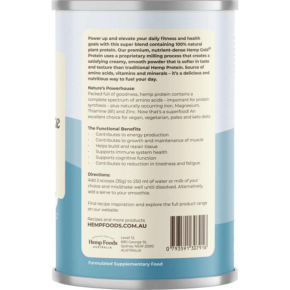 Hemp Foods Australia Protein Powder Hemp Foods Australia Organic Hemp Protein Powder 420g