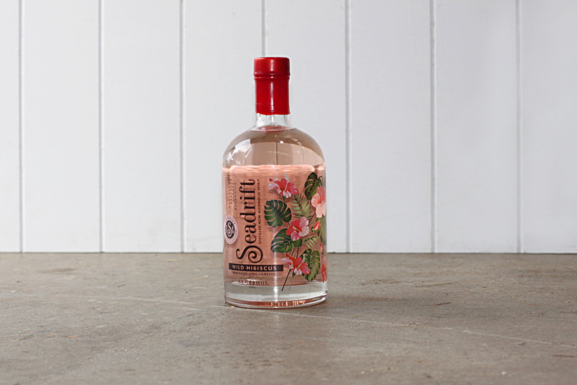 PRICE DROPPED Seadrift Wild Hibiscus 700ml - Alcohol Free Pink "Gin" Style