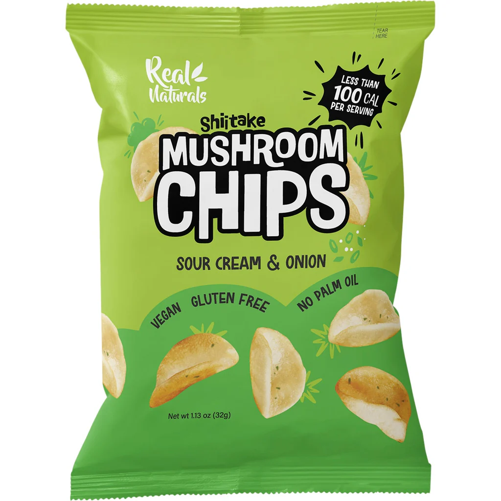 Real Naturals Shiitake Mushroom Chips Sour Cream & Onion 12 x 32g